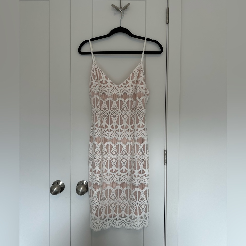 White and tan dress